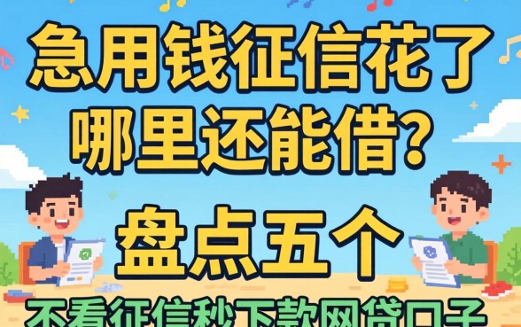 急用钱征信花了哪里还能借？盘点五个不看征信秒下款的网贷口子_1
