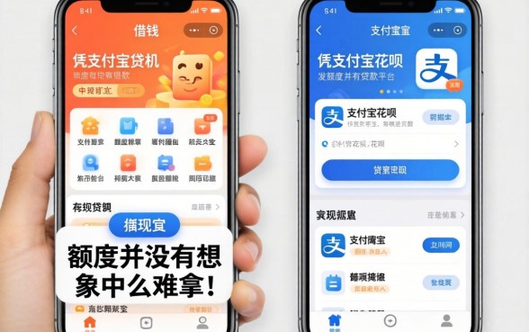 我试了手机借钱是个APP和凭支付宝花呗贷款的平台，发现额度并没有想象中那么难拿