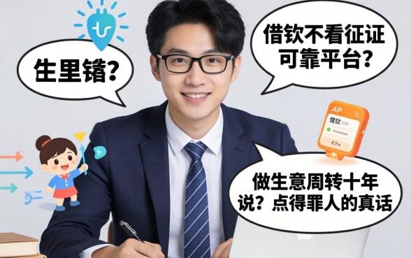 哪个app借钱不看征信可靠的平台？做生意周转十年，说点得罪人的真话