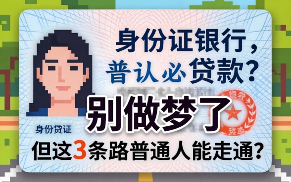 凭身份证银行贷款?别做梦了,但这3条路普通人能走通