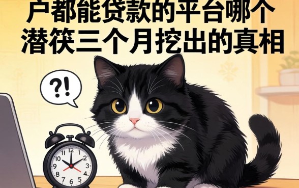 黑户都能贷款的平台是哪个？我潜伏三个月挖出的真相