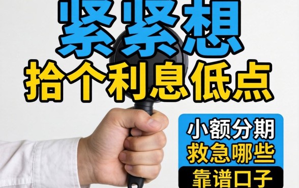 手头紧想找个利息低点的小额分期救急，有哪些靠谱口子推荐？