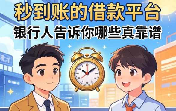 2026年秒到账的借款平台，银行人告诉你哪些真靠谱