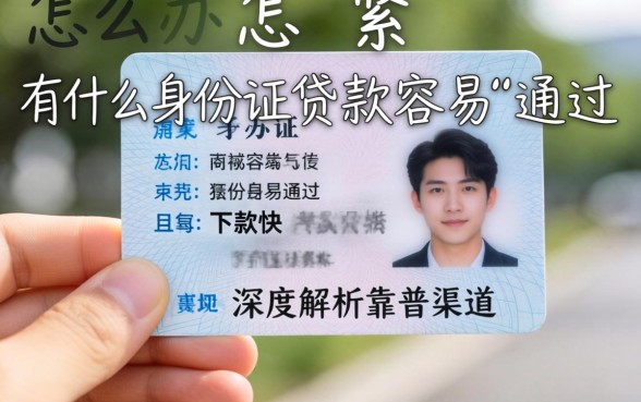 手头紧只有身份证怎么办？有什么身份证贷款容易通过且下款快？深度解析靠谱渠道