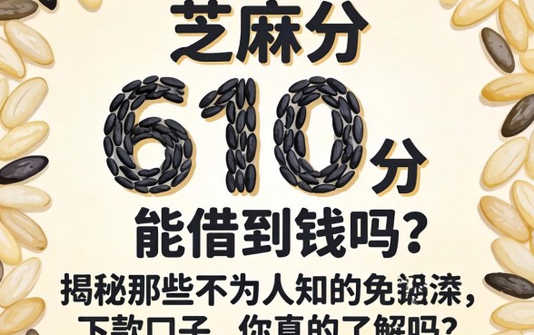 芝麻分610分能借到钱吗？揭秘那些不为人知的下款口子，你真的了解吗？