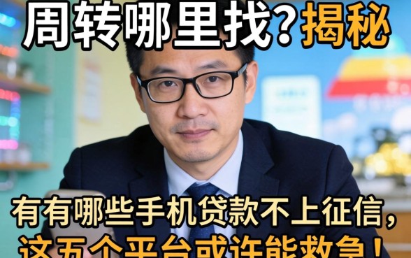 急需周转哪里找？揭秘有哪些手机贷款不上征信，这五个平台或许能救急！