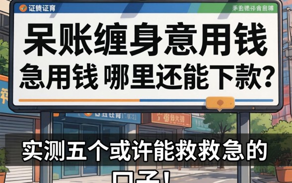 征信黑户呆账缠身急用钱，哪里还能下款？实测五个或许能救急的口子！