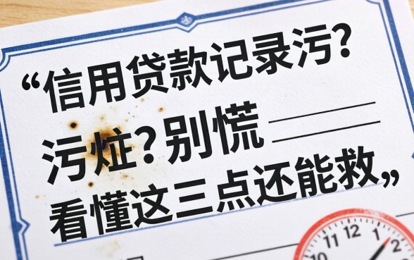 个人信用贷款记录有污点?别慌,看懂这三点还能救