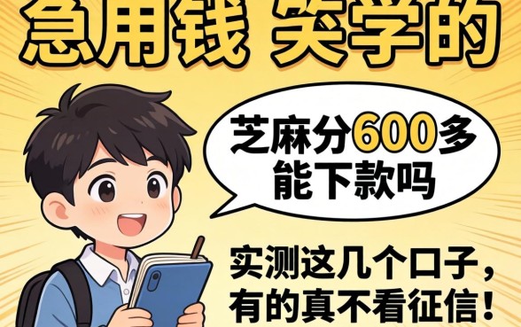 大学生急用钱,芝麻分600多能下款吗?实测这几个口子,有的真不看征信!