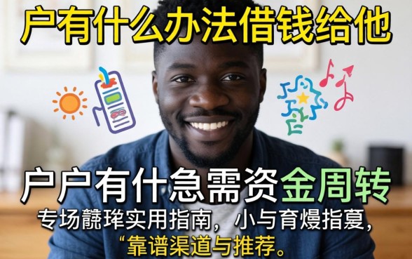 黑户有什么办法借钱给他？急需资金周转的实用指南与靠谱渠道推荐