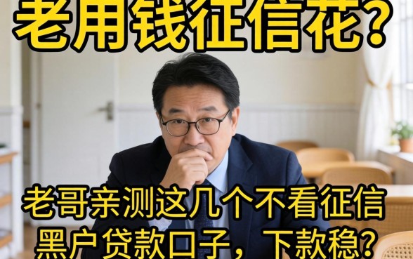 急用钱征信花？老哥亲测这几个不看征信的黑户贷款口子，下款稳！