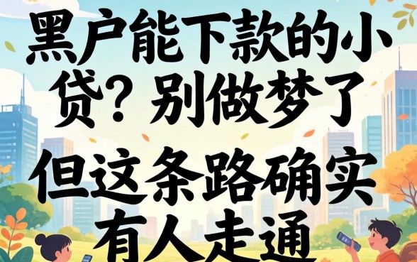 黑户能下款的小贷?别做梦了,但这条路确实有人走通