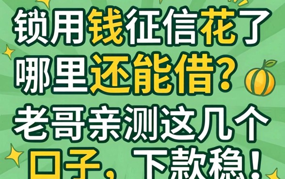 急用钱征信花了哪里还能借?老哥亲测这几个口子,下款稳!