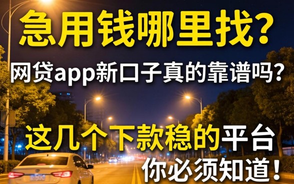 深夜急用钱哪里找？2026网贷app新口子真的靠谱吗？这几个下款稳的平台你必须知道！