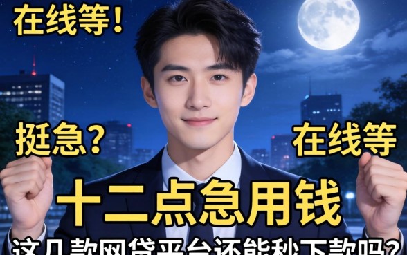 半夜十二点急用钱，这几款网贷平台还能秒下款吗？在线等挺急的！