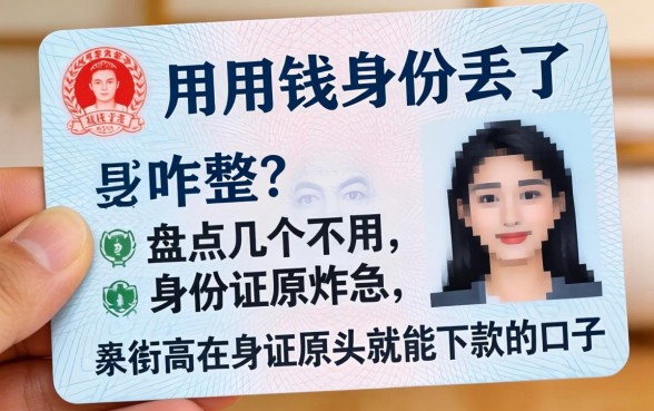 急用钱身份证丢了咋整?盘点几个不用身份证原件就能下款的口子