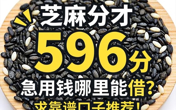 芝麻分才596分，急用钱哪里能借？求靠谱口子推荐！