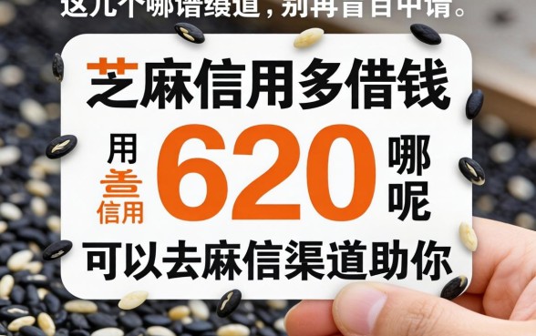 芝麻信用620可以去哪里借钱呢?别再盲目申请,这几个靠谱渠道助你渡过难关