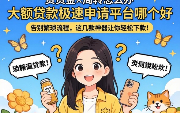 急需资金周转怎么办？大额贷款极速申请平台哪个好？告别繁琐流程，这几款神器让你轻松下款！