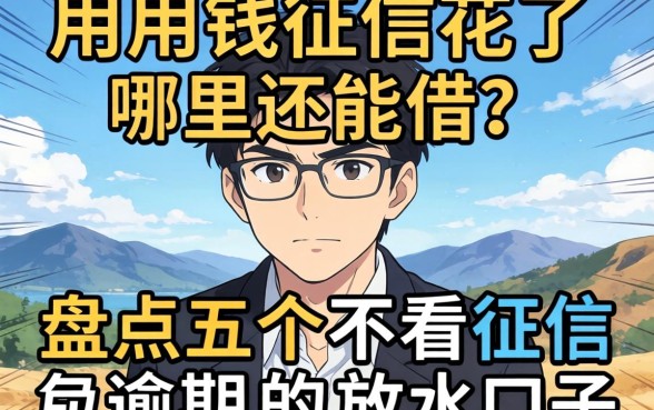 急用钱征信花了哪里还能借？盘点五个不看征信逾期的放水口子