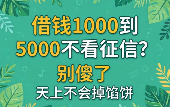 小额借钱1000到5000不看征信？别傻了，天上不会掉馅饼