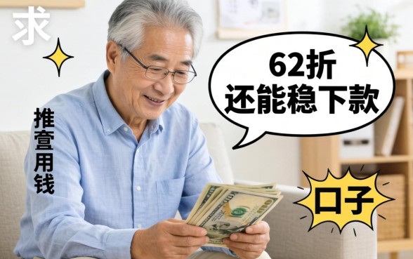 家里老人急需用钱，求推荐几个62岁还能稳下款的口子？