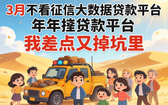 2026年3月不看征信大数据贷款平台:我差点又掉坑里