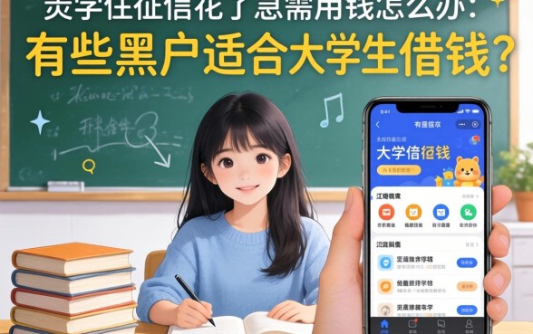 大学生征信花了急需用钱怎么办?有哪些黑户适合大学生的借钱软件推荐?