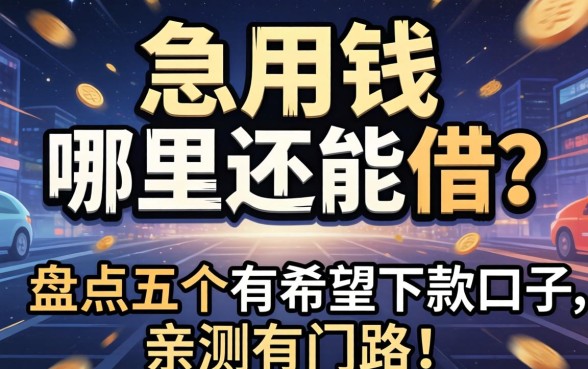 征信黑了急用钱哪里还能借？盘点五个有希望下款的口子，亲测有门路！