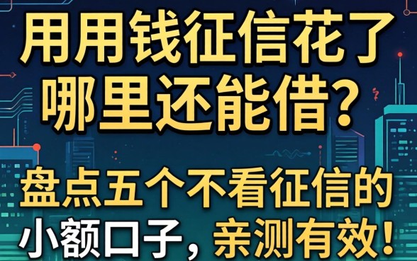 急用钱征信花了哪里还能借?盘点五个不看征信的小额口子,亲测有效!