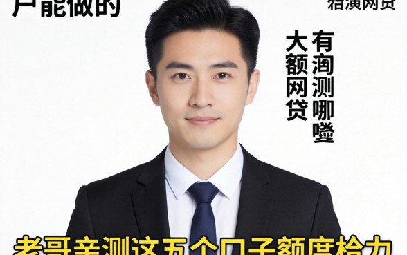 纯白户能做的大额网贷有哪些，老哥亲测这五个口子额度给力