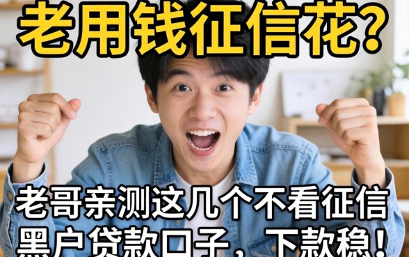 急用钱征信花？老哥亲测这几个不看征信的黑户贷款口子，下款稳！