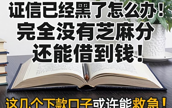 征信已经黑了怎么办？完全没有芝麻分还能借到钱吗？这几个下款口子或许能救急！