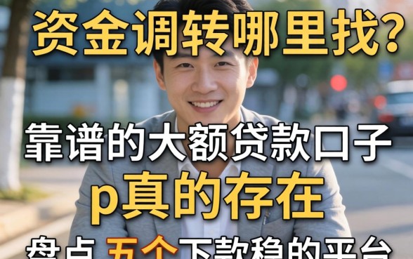 急需资金周转哪里找?靠谱的大额贷款口子p真的存在吗?盘点五个下款稳的平台