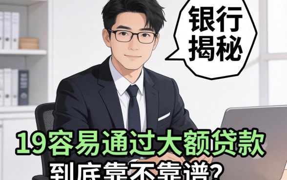 银行经理揭秘：19容易通过的大额贷款到底靠不靠谱？
