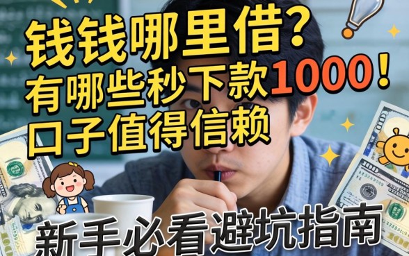 急需用钱哪里借？有哪些秒下款1000的口子值得信赖？新手必看避坑指南