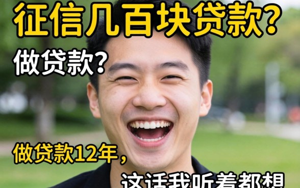 无视征信的几百块贷款?做贷款12年,这话我听着都想笑