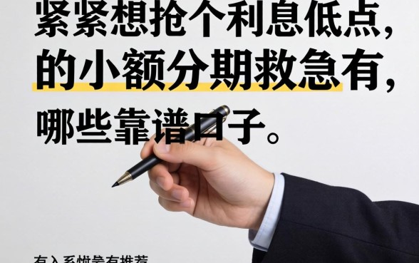 手头紧想找个利息低点的小额分期救急，有哪些靠谱口子推荐？