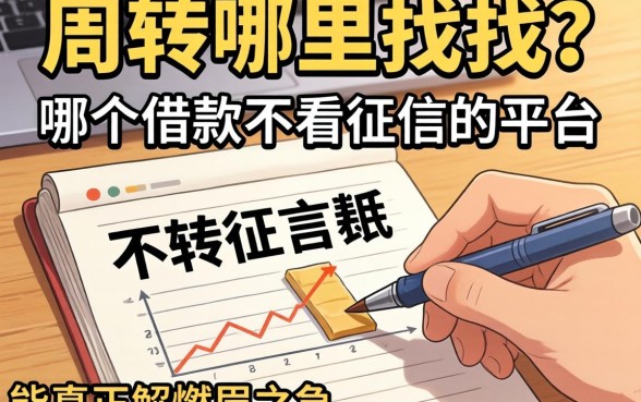 急需周转哪里找？有哪个借款不看征信的平台能真正解燃眉之急？