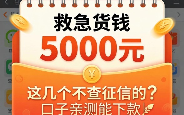 微信借钱5000元救急，这几个不查征信的口子亲测能下款