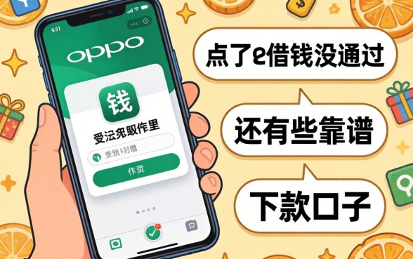 急用钱在OPPO手机里点了e借钱没通过，还有哪些靠谱的下款口子？