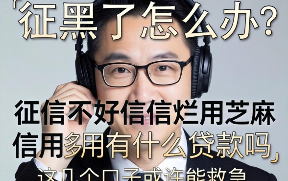 征信黑了怎么办?征信不好征信烂用芝麻信用有什么贷款吗?这几个口子或许能救急