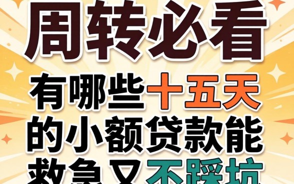 做生意周转必看：有哪些十五天的小额贷款能救急又不踩坑