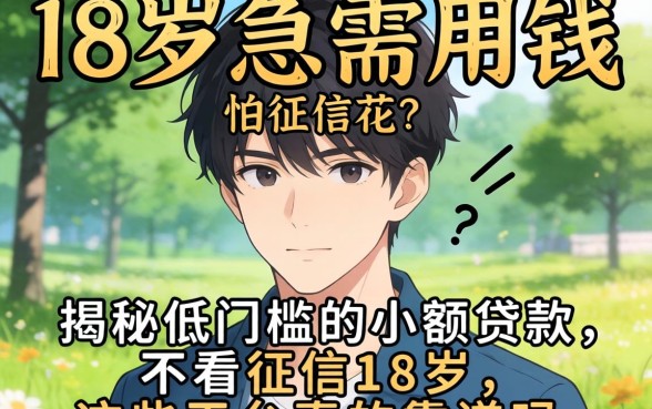 刚满18岁急需用钱又怕征信花？揭秘低门槛的小额贷款不看征信18岁，这些平台真的靠谱吗？