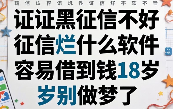 征信黑征信不好征信烂什么软件容易借到钱18岁?别做梦了