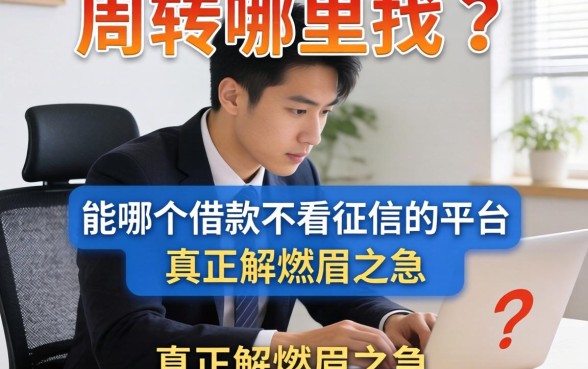 急需周转哪里找？有哪个借款不看征信的平台能真正解燃眉之急？