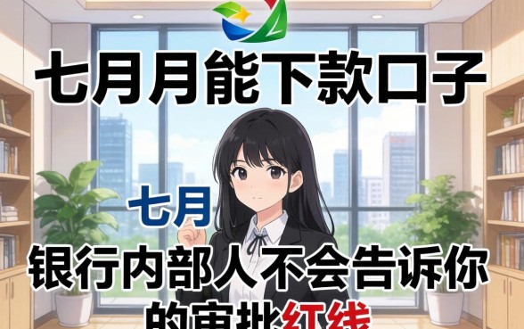 7月能下款的口子:银行内部人不会告诉你的审批红线