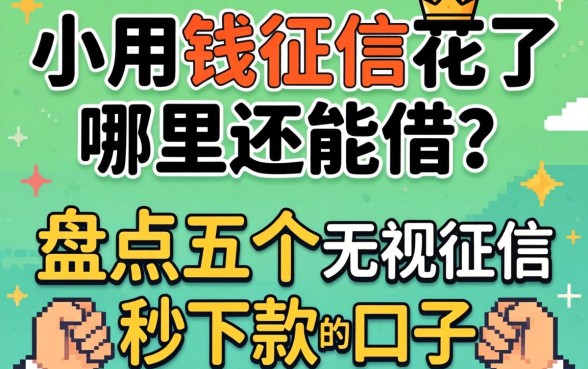 急用钱征信花了哪里还能借？盘点五个无视征信秒下款的口子
