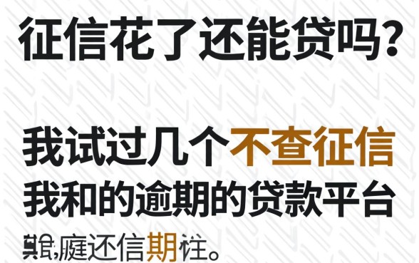 征信花了还能贷吗？我试过几个不查征信和逾期的贷款平台