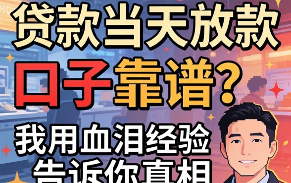 什么贷款当天放款的口子靠谱？我用血泪经验告诉你真相